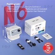 XGODY Gimbal N6 โปรเจคเตอร์อัจฉริยะแบบพกพา รองรับความละเอียด 1080P แบบเนทีฟ ความสว่าง 500 ANSI ลูเมน