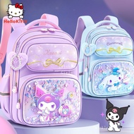 Cute Sanrio School Bag Kuromi Cinnamoroll Hello Kitty Burden-reducing Large Capacity Primary School 