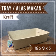 Paper Tray Dine In 16x9x5 Kraft 300gsm Paper Tray Plate Placemats