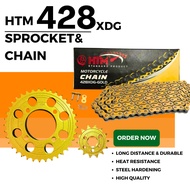 428XDG HTM HD Y15ZR Y15 ZR FZ150 428 SPROCKET SET GOLD HTM 428 CHAIN SPROCKET SET NGK DID RKM RK RCB