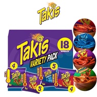 Takis Variety Pack, Assorted Flavored Mixed Rolled Tortilla Chips ,Fuego, Blue Heat, Nitro,Crunchy F