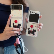 Ready Stock Color Polka Dot Three-Dimensional Ball Little Black Cat Suitable Huawei Foldable Phone C