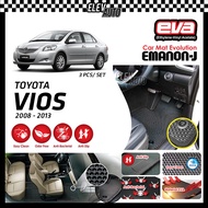 Toyota Vios 2008-2013 EMANON-J Premium Car Mat Car Carpet (EVA) Black