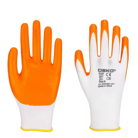 DEKO 12 Pairs of PU Palm Coating Work Gloves Safety Protective Gloves Protection Garden Gloves for W
