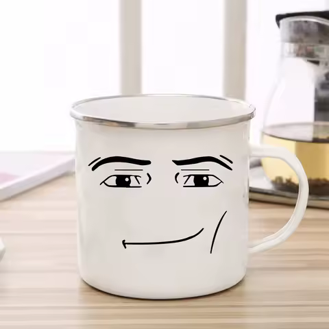 Creative Game Inspired Woman Face Mug Funny Man Enamel Mug Woman Face Coffee Mug Cute Gamer Birthday