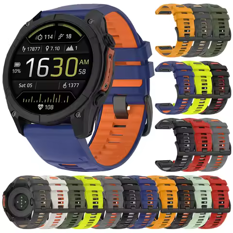 Fenix8 Watch Band For Garmin Fenix E 8 Pro 47mm 51mm/6 6X 7 7X Solar/Epix/Tactix/Quatix Official Sil