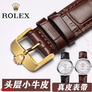 ((Free Tool+) Rolex Genuine Leather Watch Strap Daytona Log Type Cowhide Pin Buckle Leather Bracelet Male 19 20 21 22+ZZ66