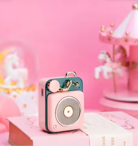 MUZEN B612 Atomic Phonograph Bluetooth Wireless Speaker Lovely Pink Mao King Retro Portable Mini Met