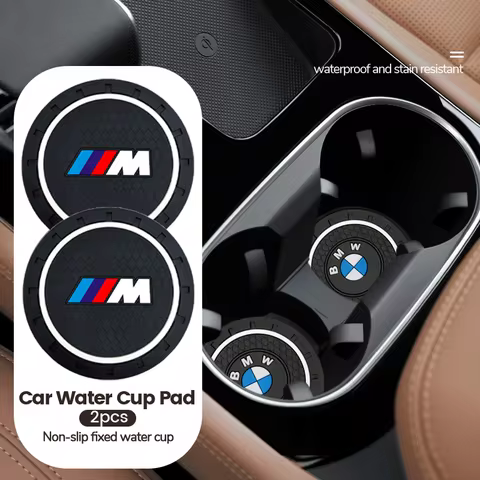 2PC Car Coaster Water Cup Bottle Holder Mat Anti-Slip Pad Accessories For BMW Series i3 i4 G07 G06 G
