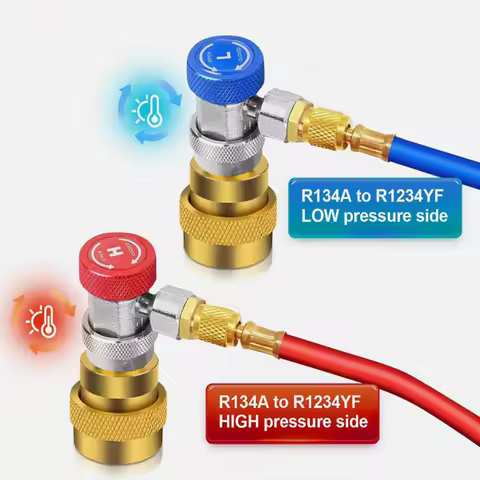 R134A to R1234YF Quick Couplers Kit Adapter Adjustable High Low Side Connection Refrigerant Adjustab