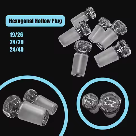 Hexagonal Hollow Ground Glass Stopper Three Sizes 19‑26 24‑29 24‑40 For Sealing Lab Flasks Reagent B