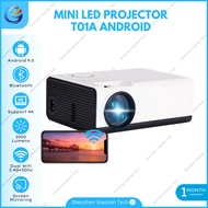 Smart Projector T01A Android 9.0 2000 Lumens Android Projector Wifi Bluetooth Screen Mirroring Mini 