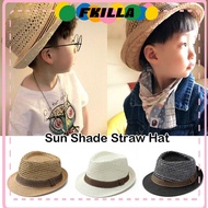 FKI Sun Cap, Breathable Trilby Straw Fedora Hat, Outdoor Short Brim Straw Sun Hat Man