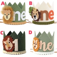 1Pc,Jungle Safari 1st Birthday Crown - Lion First Birthday Hat, Wild One Birthday Decoration, Safari