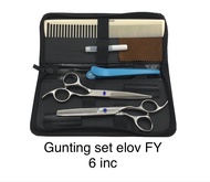 Gunting SET DOMPET Potong Rambut Barber ELOV