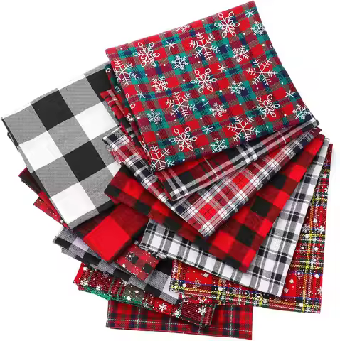 Buffalo Plaid Fabric Christmas Plaid Polyester Cotton Checkered Buffalo Fabric for DIY Craft Sewing