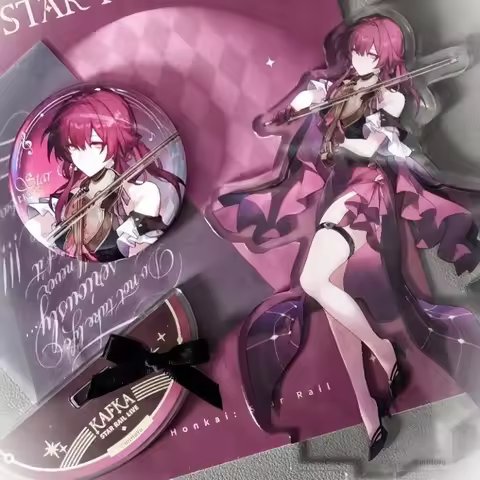 2Pcs/Set Game LIVE Series Acrylic Stand With 58mm Badge Kafka game anime peripheral Boy girlholiday 