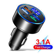 4 USB Type-C 5V 3.1A  Pengecas Kereta 4 Port USB Type-C - Paparan Digital Pelbagai Port 5V 3.1A Deng