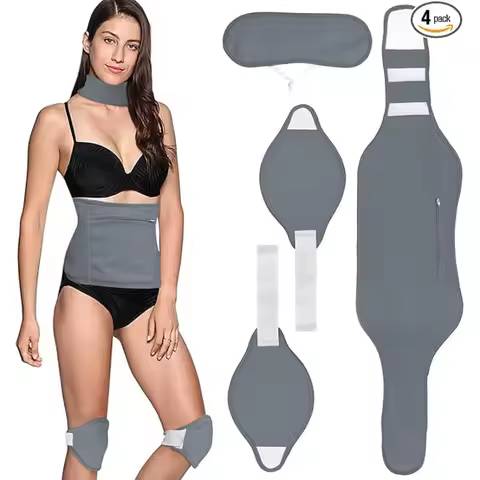 4pcs Castor Oil Pack Waist Neck Wrap Liver Abdomen Muscles Large Waist Bag, Leak-proof, Washable and