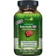 IRWIN NATURALS Brain Awake Max3 + Nitric Oxide Booster 60 Count