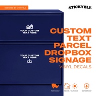 Custom Text Parcel Delivery Drop Box Signage Vinyl Decal Stickers - Weatherproof and Permanent