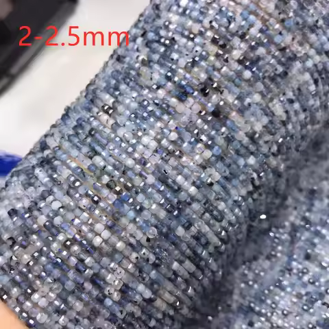 5A Devil Blue Aquamarine BLUE square faceted 3-4mm nature for making jewelry necklace 38cm FPPJ whol