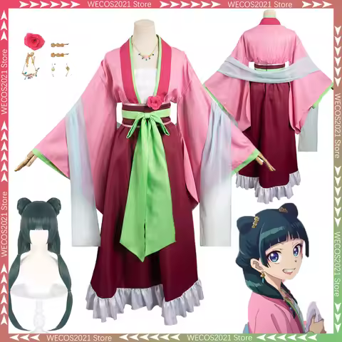 Disguise Maomao Cosplay Wig Pink Kimono Anime Apothecary Diary Costume Female Women Role Play Fancy 