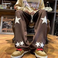 M-8XL Fashion Brand Five-pointed Star Print Pants Men Plus Size Sweatpants Causal Loose Drape Long P
