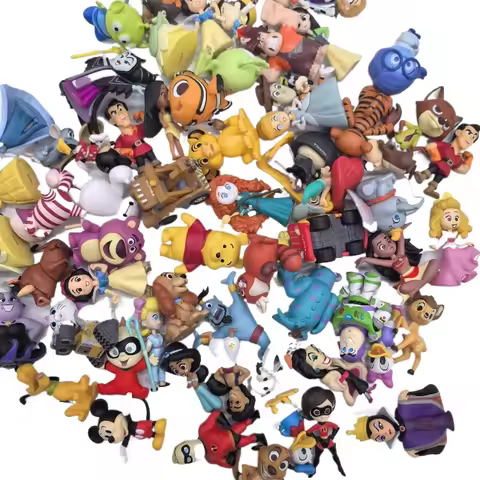 Authentic Disney 100th Anniversary Miniature Figures - 70+ Classic Characters, 4cm Action Figures Ch