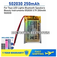 For Toys LED Lights Bluetooth Speakers Beauty Instruments 052030 3.7V 250mAh 502030 Rechargeable Bat