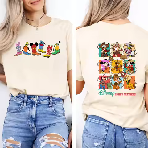 Disney Boots T-Shirt Western Disney Shirt Mickey and Friends Shirt Chip and Dale Shirt Disney Howdy 