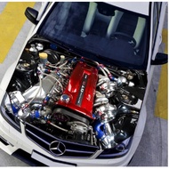 MESIN COOL 3D CAR ENGINE HOOD STICKER