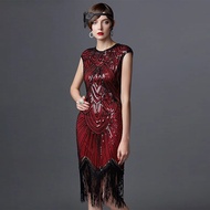 SIDAIMI S-4XL Women&amp; 39;s Fashion 1920s Flapper Dress Vintage Great Gatsby Charleston Sequin Tassel 20s Party Dress