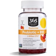 365 by Whole Foods Market, Probiotic + B12 Gummies 2 Billion CFU, Assorted Fruit Flavors, 60 ct