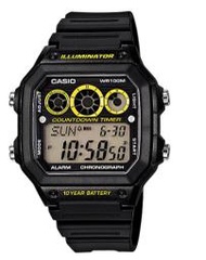 CASIO 10年電力  防水100米  數位腕錶 AE-1300WH-1A