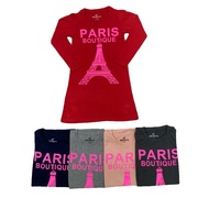 Baju T-shirt Labuh Lengan Panjang Kanak-Kanak Perempuan Paris