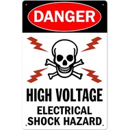 Danger High Voltage Aluminum Sign Funny Electrical Hazard Warning Sign Durable Sign 8x12 inches
