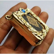 Al-Quran Book and Brass Pendant Box Holder with Stone Decoration