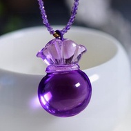 巴西天然紫水晶錢袋子寓意袋袋有錢富貴有餘紫氣東來