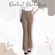 KGT Bamboo Slack Bootcut Berbutang P2 Ladies Slack Bamboo Berbutang Zip230GSM  Size L-8XL 9888 Bootc