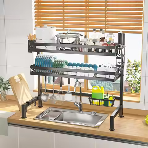 Dish Rack Over Sink Kitchen Above Sink Shelf Dish Drying Rack Large Capacity 52cm/21.5in Small