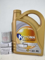 NISSAN SENTRA LATIO LIVINA X-TRAIL ALMERA SERENA SYLPHY NV200 TEANA OIL FILTER + KOYOMA 10W40 SEMI SYNTHETIC ENGINE OIL