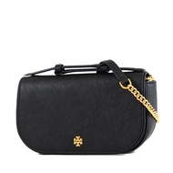 TORY BURCH EMERSON Scratch-Resistant Leather Portable/Crossbody Two-Use Bag-Black