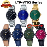 CASIO ของแท้ รุ่น LTP-VT02D LTP-VT02G LTP-VT02BL นาฬิกาข้อมือผู้หญิง ทรง DW เรียบง่าย มินิมอล หรูหรา กล่องและประกัน1ปี LTPVT02