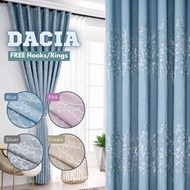 VHOME READY STOCK Dacia Curtain Sunblock FREE Hook or Ring for Sliding Door &amp; Window - Langsir Tebal UV Bercorak Pink Blue Grey Cream