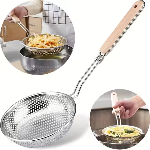Skimmer Spoon Thickened Stainless Steel Strainer, Household Lo Mein and Dumpling Strainer, Large Kit