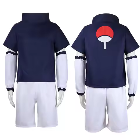 Adult Men Halloween Carnival Party Uchiha Sasuke Top Pants Outfits Costume or wig
