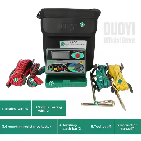 DY4100 Digital Grounding Resistance Meter High Precision Earth Tester for Lightning Protection