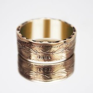 智利硬幣戒指 50 比索 1981-2021 年男士硬幣戒指 女士硬幣戒指