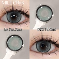 (COD) Mill Creek 2 ชิ้น/1 Pair คอนแทคเลนส์สี ซื้อ 2 แถม 60ml Solution DIA:14.2~14.5 มม.0 ° -8.00 ° ค